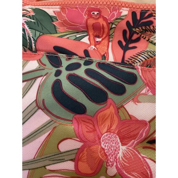 NWT Vera Bradley Rain Forest Canopy Coral Reactive RFID Hipster Tropical Monkey - Picture 2 of 14